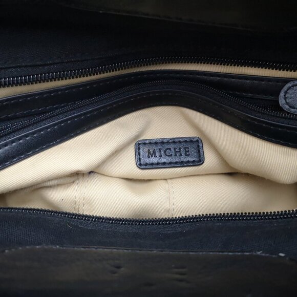 Michi "Retired" Gina Demi Shell Old World Map Lined Handbag w/ Woven Handles - Picture 8 of 12